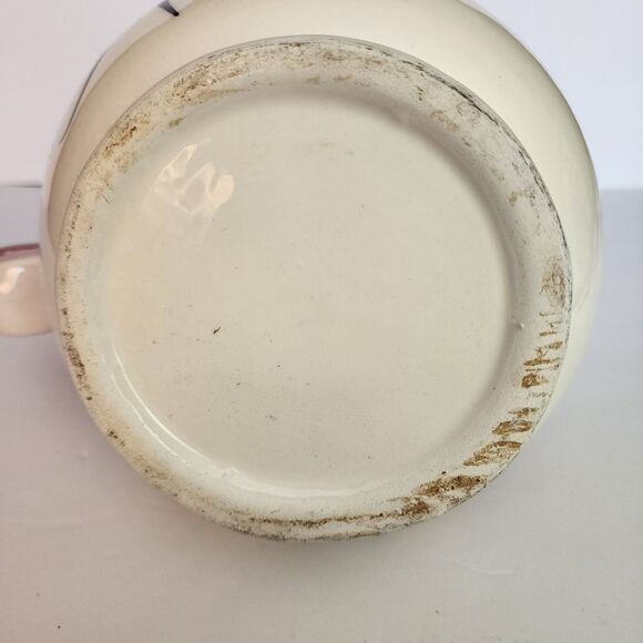 Vintage Hand Painted Ceramic Pitcher With Floral Design Italian - Picture 9 of 9